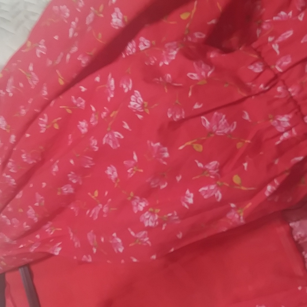 ZARA FLORAL ORANGE PRINT TOP - Picture 7 of 12